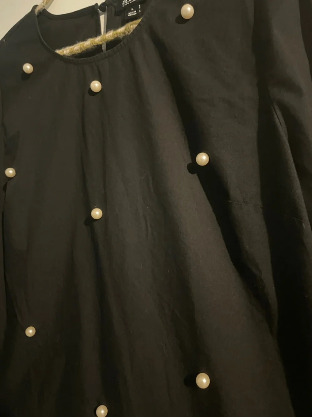 a.n.a Black Pearl-Embellished Bell Sleeve Blouse - Picture 4 of 7